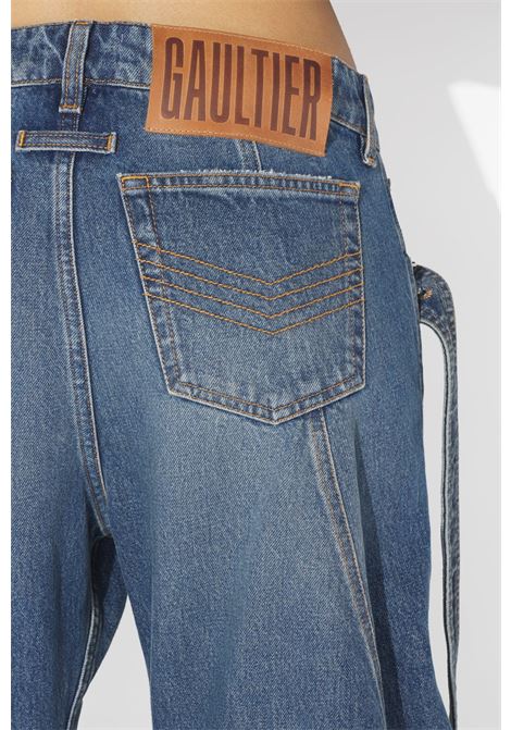 jeans denim strap donna blu JEAN PAUL GAULTIER | 25/03-W-TR009-D02457